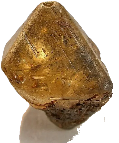 金刚石标本：黄色八面体晶体